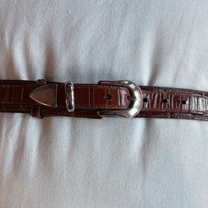 BRIGHTON leather alligator look belt